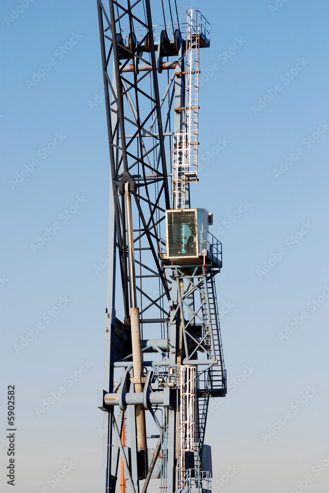 Detail of a container crane Detail of a container crane
