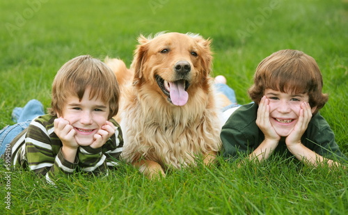 Two Boys and a Dog