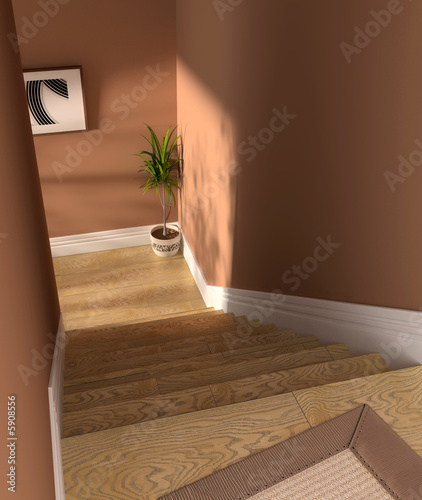 modern stair interior (3d renderig image) photo