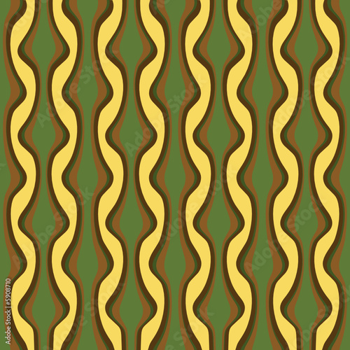 Wavy retro design in greens and browns
