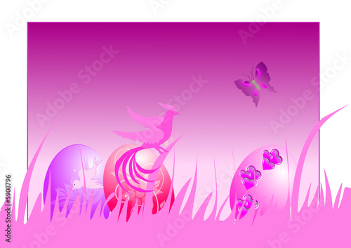 tableau rose de pâques