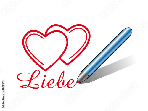 Liebe schreiben mit Herzen
