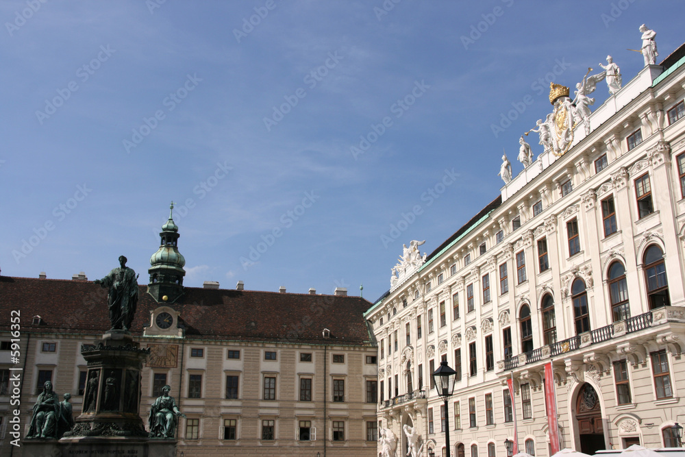 Hofburg palace courtyard. Vienna historic landmark.