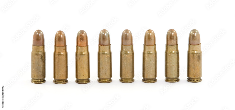 pistol bullets studio isolated over white pistol bullets studio isolated over white