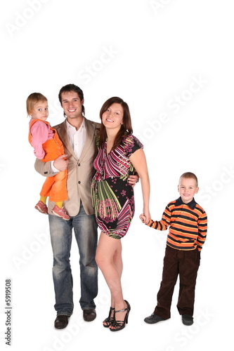 Young pregnant family with children