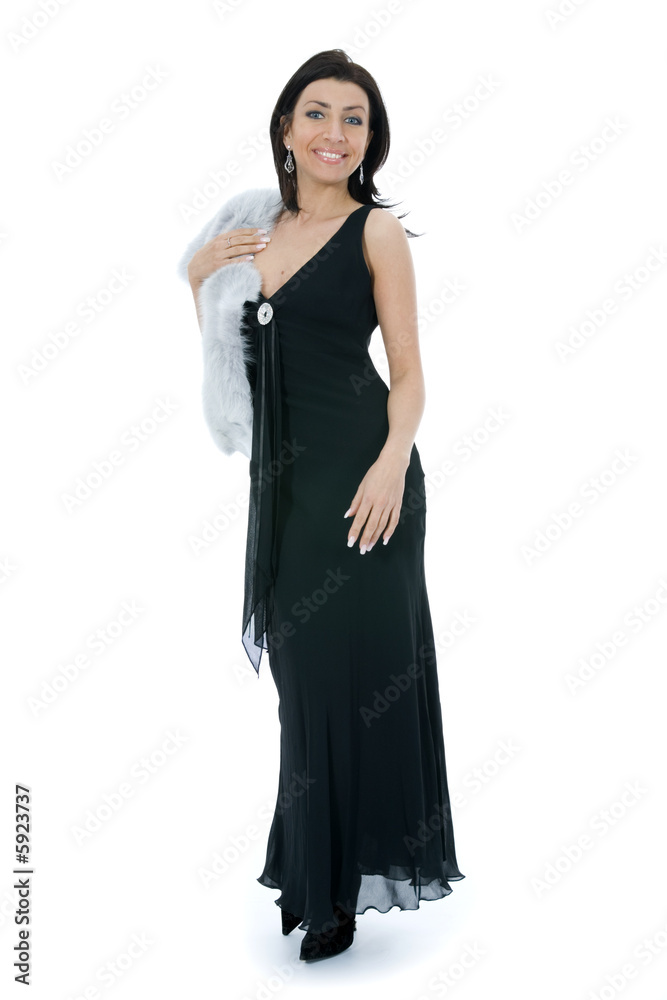 portrait of the brunette in the evening dress portrait of the brunette in the evening dress