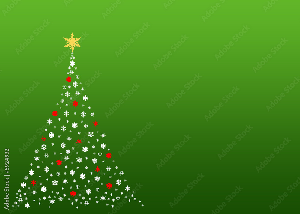 An illustration of a christmas tree formed by white symbols An illustration of a christmas tree formed by white symbols