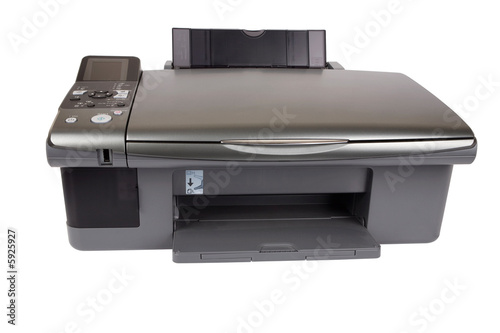 Printer on isolated white background. Clipping path included