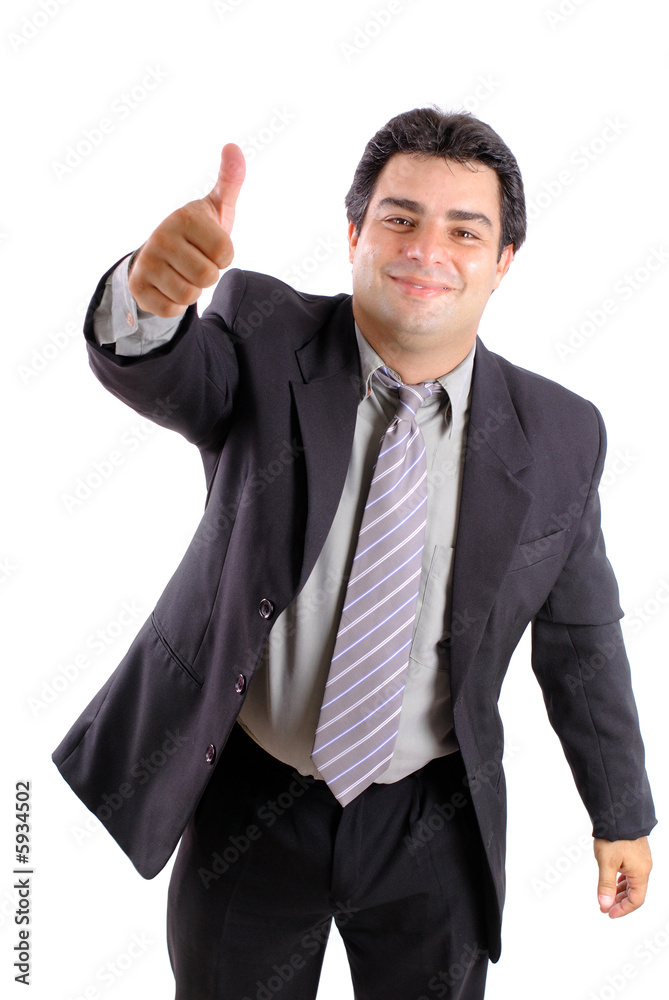 Success Concept - Businessman making positive with the hand Success Concept - Businessman making positive with the hand