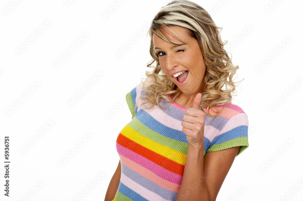 Pretty woman smiling. Isolated over white background. Pretty woman smiling. Isolated over white background.
