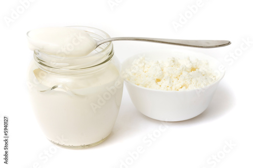 Obraz na płótnie Dairy food - Curd and sour cream