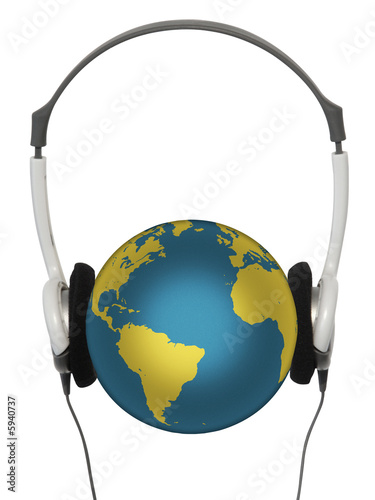 CASQUE GLOBE FOND BLANC