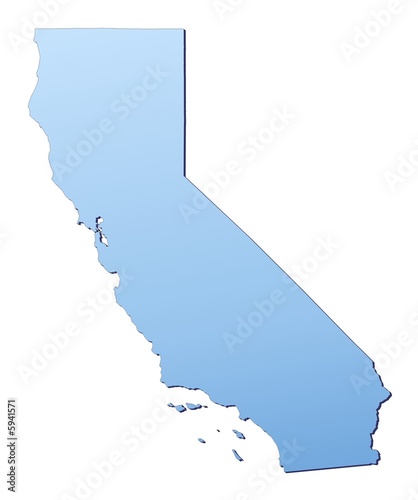 California(USA) map filled with light blue gradient