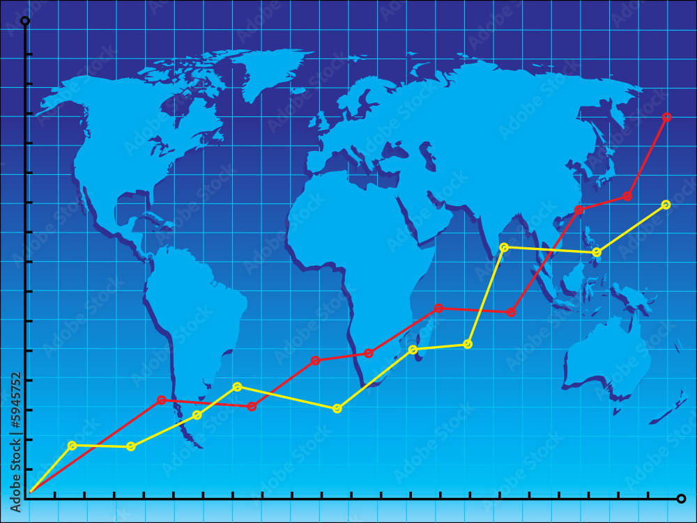 Obraz premium World business graph