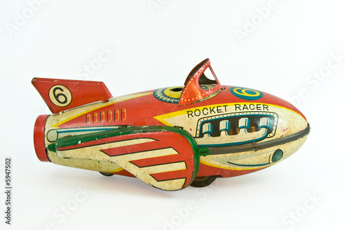 old tin rocket racer toy