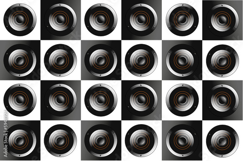 mur d'enceintes audio
