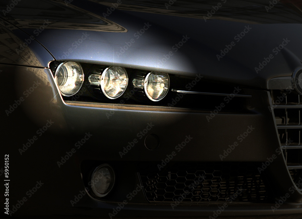 Close-up image of a black Alfa Romeo