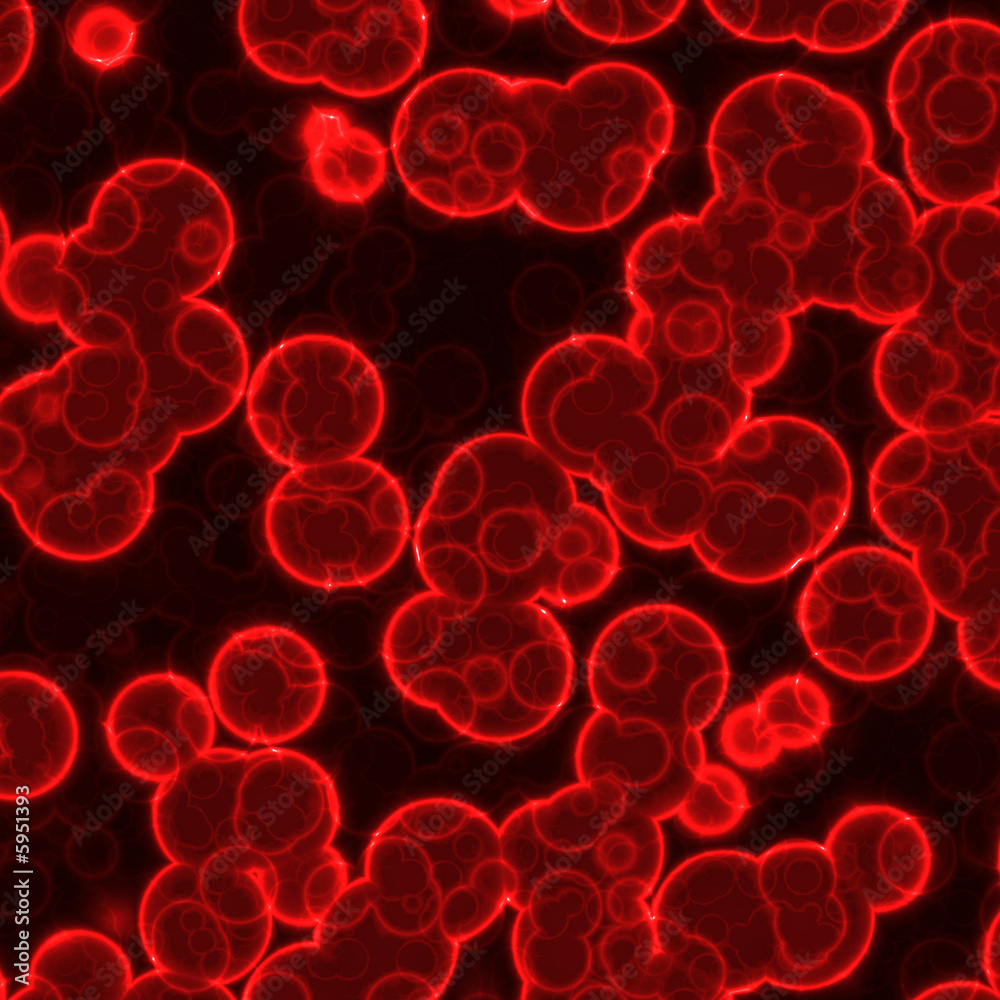 Red bacteria under microscope Red bacteria under microscope
