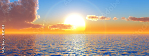 Beautiful sea and sky at sunset - digital artwork
