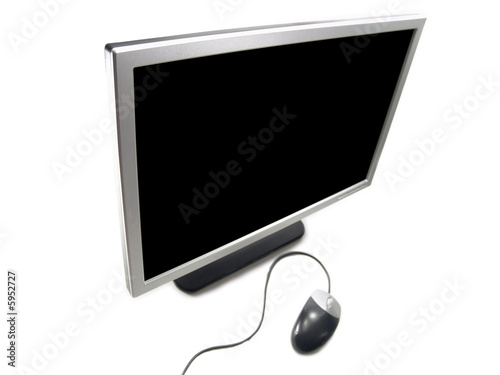 Wide Screen LCD Computer Monitor and Mouse