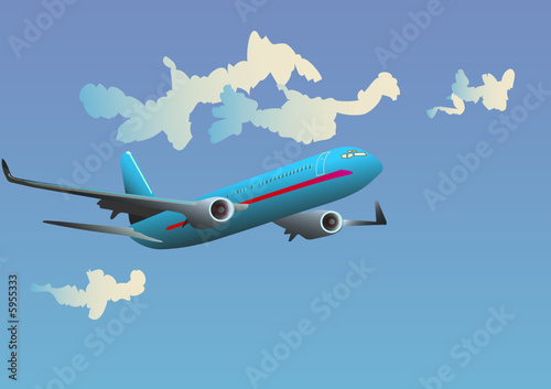 Flugzeug am Himmel