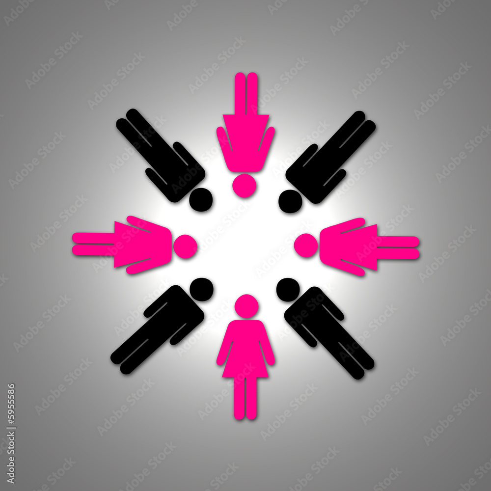 Naklejka premium Men and women