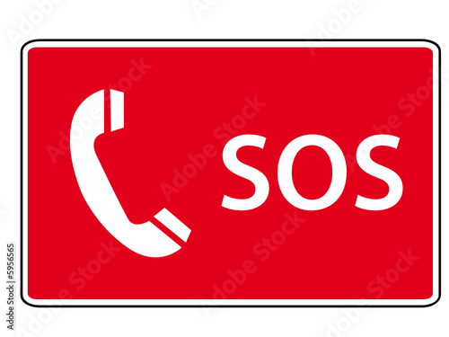 Notruf SOS rot