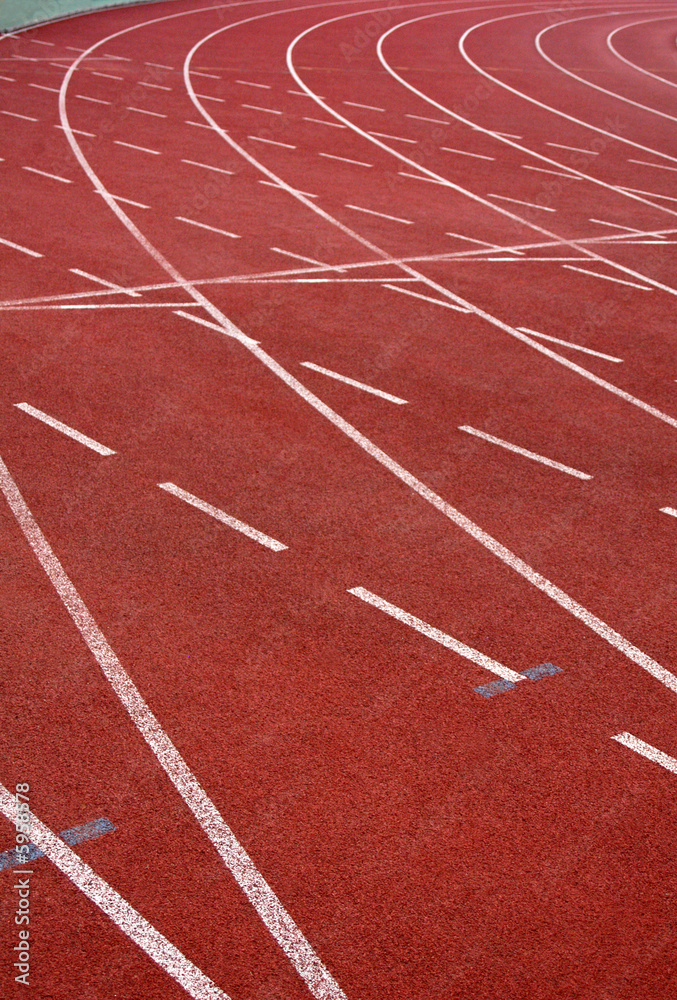 Athletic stadium with running tracks