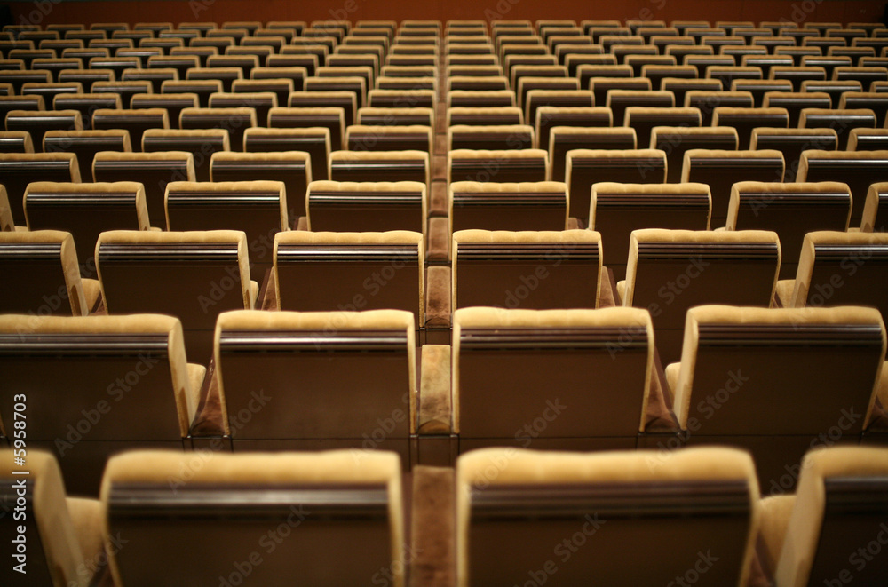 Empty chairs at cinema or theater Empty chairs at cinema or theater