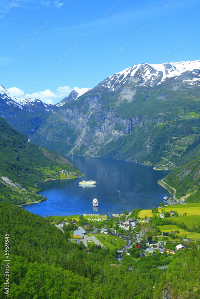 Nice View to the Atlantic ocean, Geiranger fjord Nice View to the Atlantic ocean, Geiranger fjord