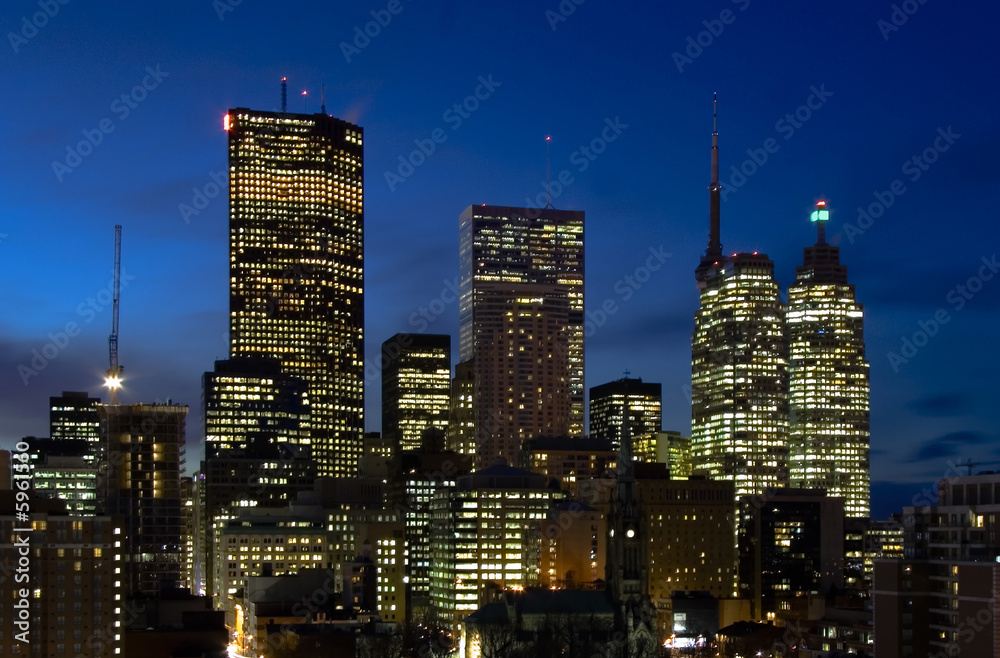 Obraz premium Downtown Toronto at night