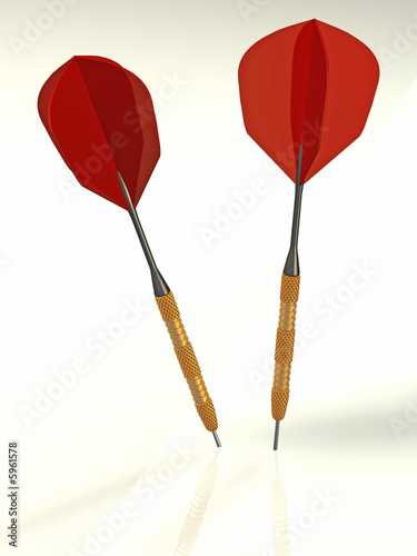 Darts on white background