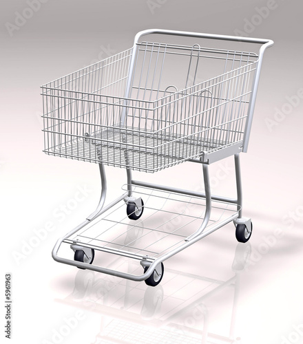 3d concept illustration of a shopping cart 