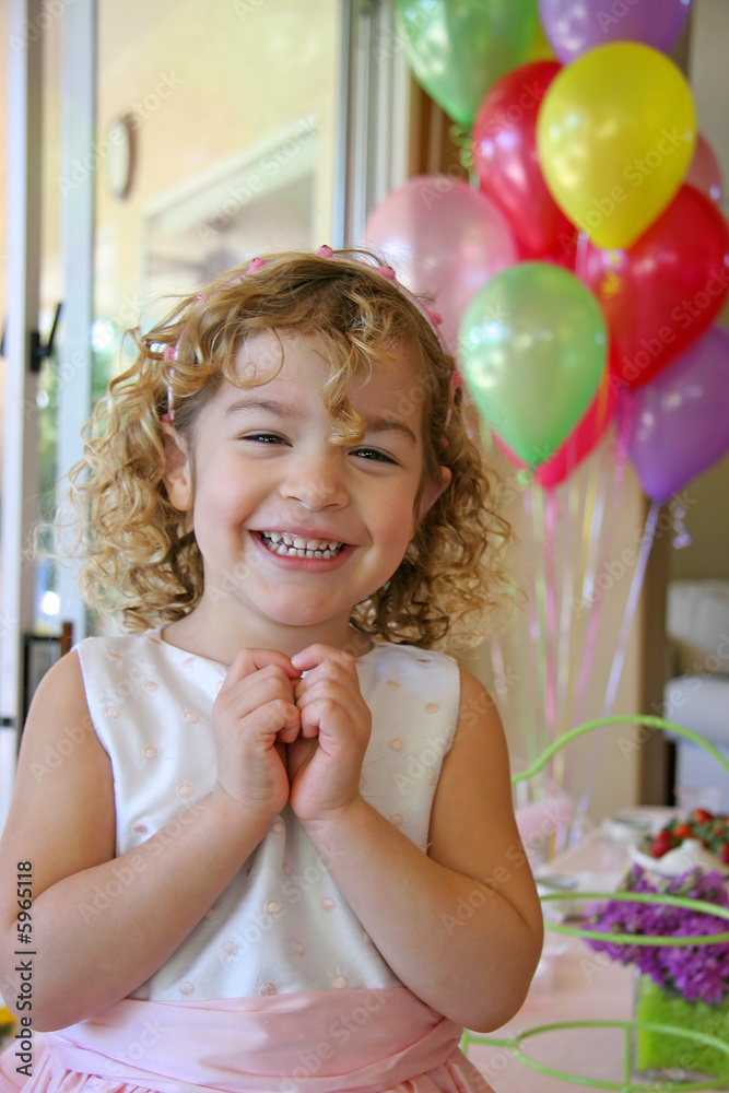 Four year old birthday girl. Four year old birthday girl.