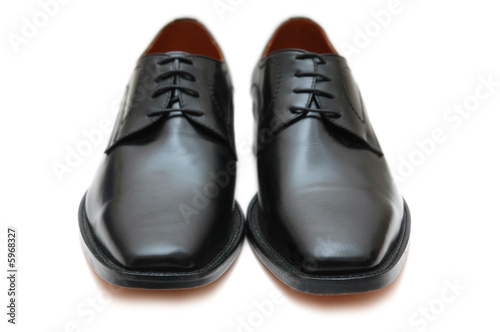 Black male shoes isolated on the white