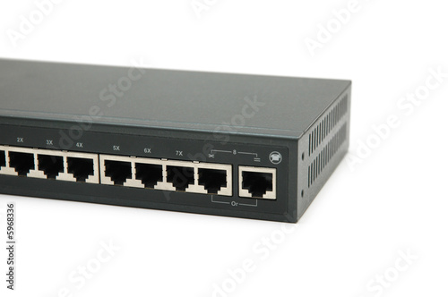 Network router isolated on the white background
