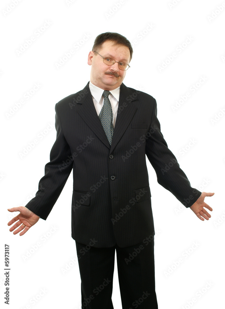Bissnessman with astonish face isolated on white Bissnessman with astonish face isolated on white