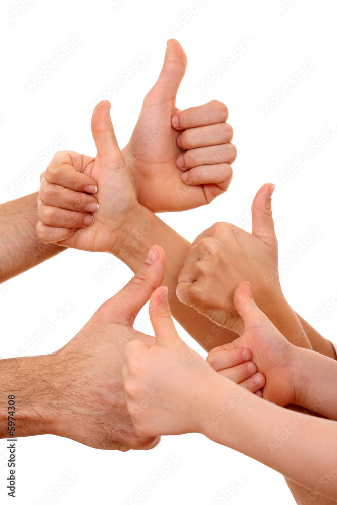 symbol OK - lots of hands isolated on white symbol OK - lots of hands isolated on white