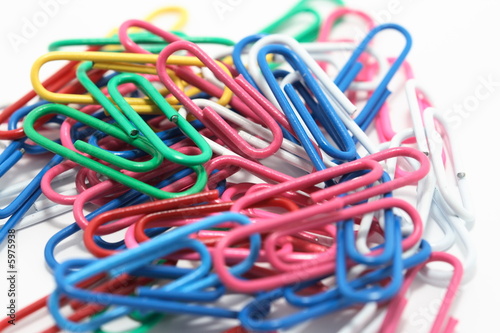 Heap of colored little paper-clips