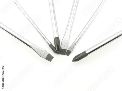 Set of screw-drivers on a white background