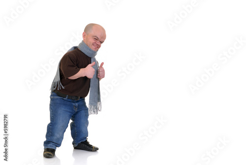 Little man, dwarf in leisure clothing, studio shot,  photo
