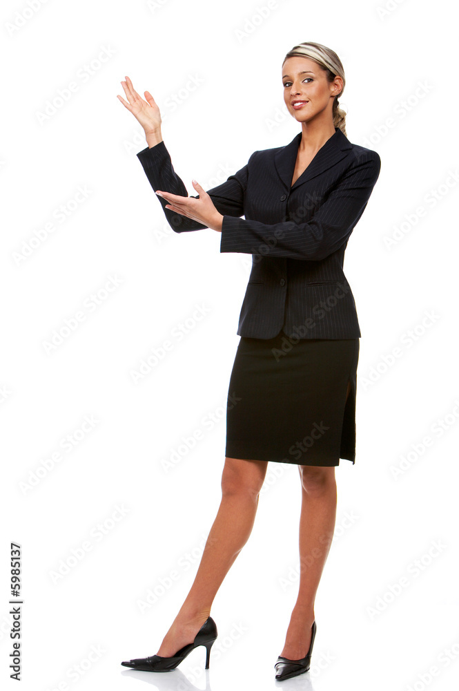 Young smiling business woman. Isolated over white background. Young smiling business woman. Isolated over white background.