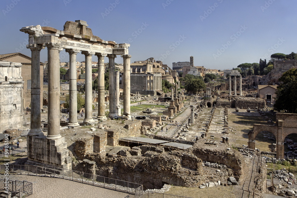 Templum Saturnus - Forum Romain - Rome, Italie