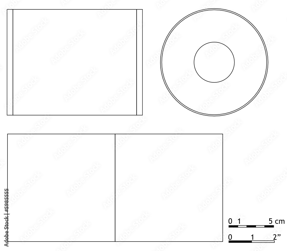 CD / DVD cover + label template (exact scale vector) Stock Vector | Adobe  Stock