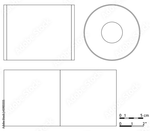 CD / DVD cover + label template (exact scale vector)