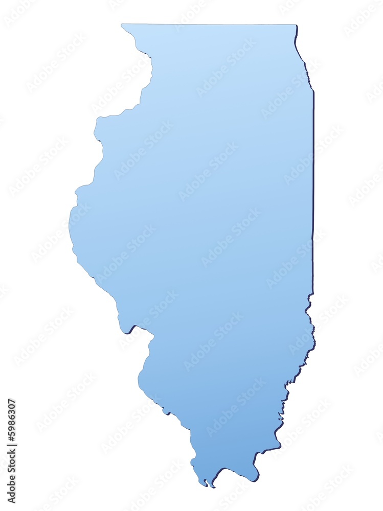 Illinois(USA) map filled with light blue gradient Illinois(USA) map filled with light blue gradient