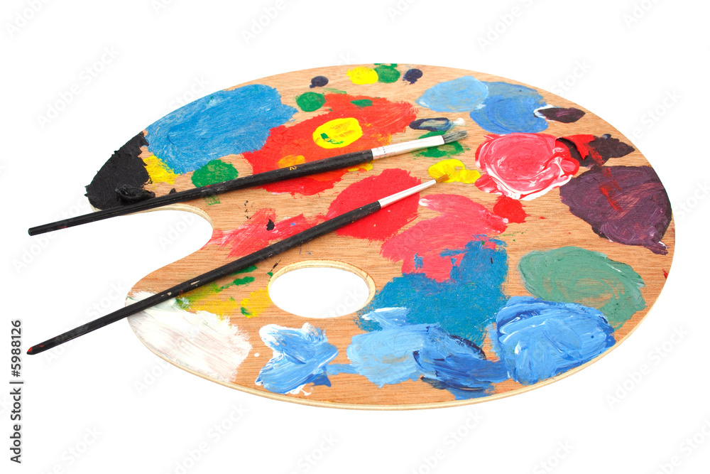 Obraz premium Paint brushes and pallet