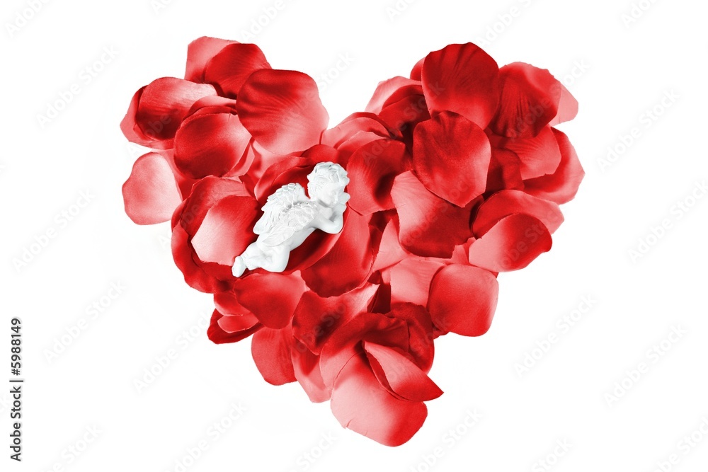 Angel sleeping in a valentine heart Angel sleeping in a valentine heart