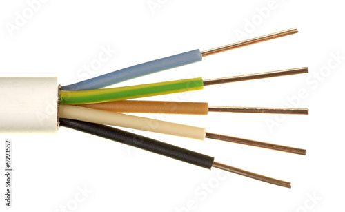 The cleared electric power cable with five lines