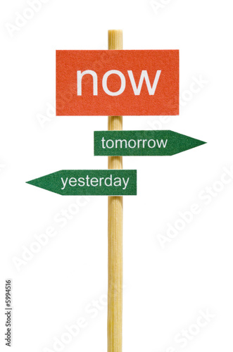 Photo of imitation signboard on time concept, isolated